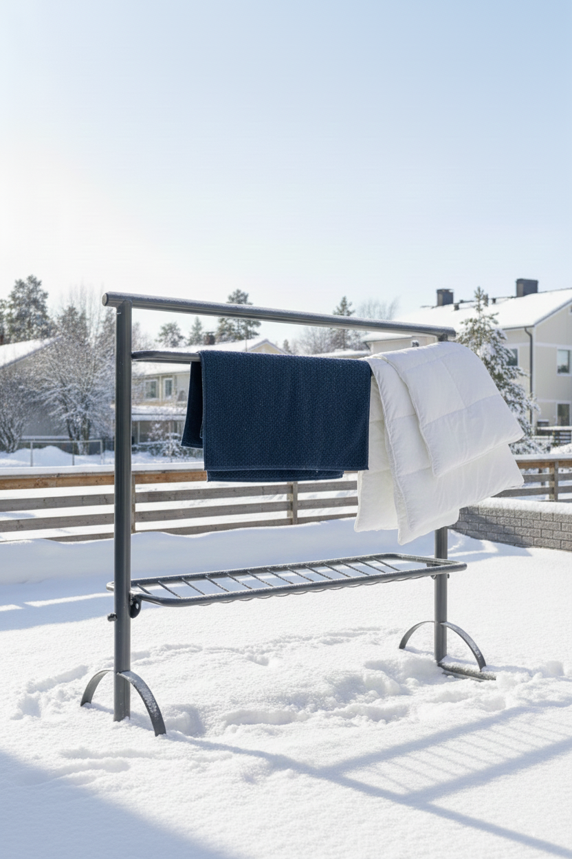 Tekstiilien raikastus pakkasella ja maton pesu lumessa – helpot siivousvinkit pakkasella